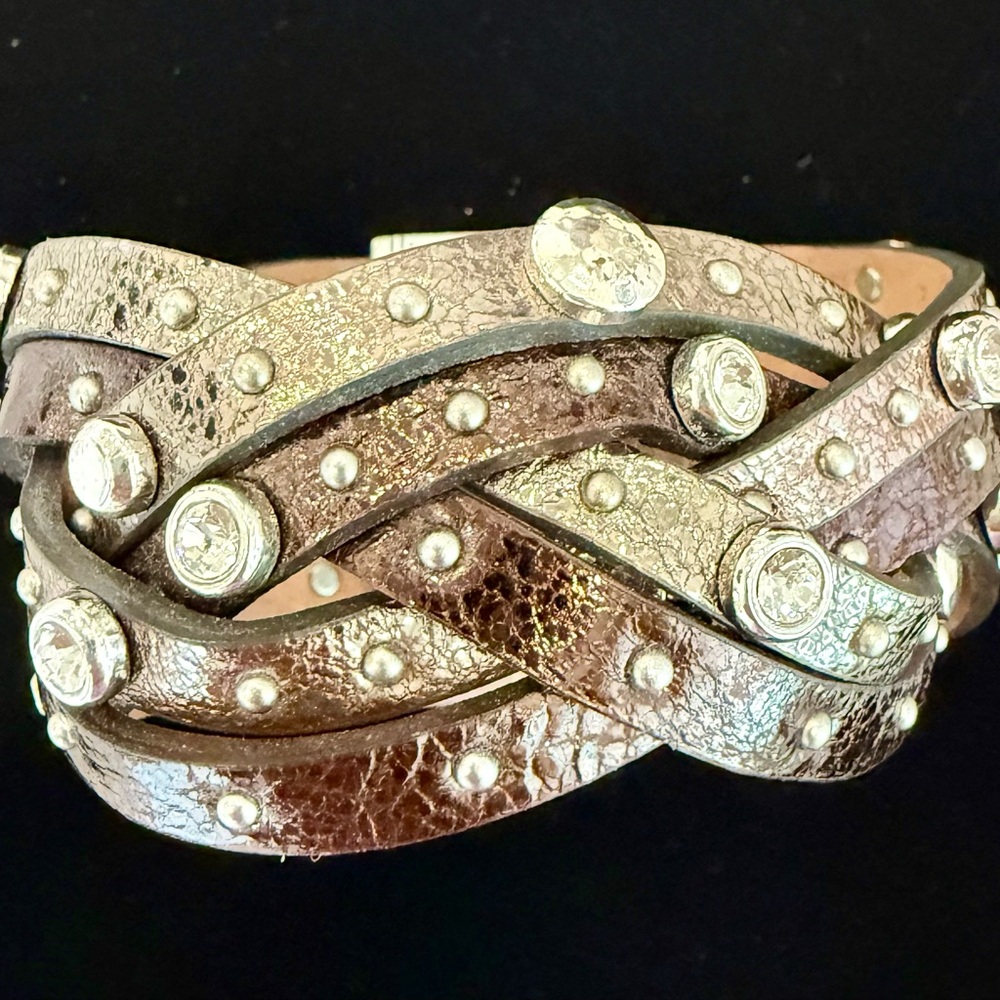 Brighton Brown and Silver Braided Bracelet